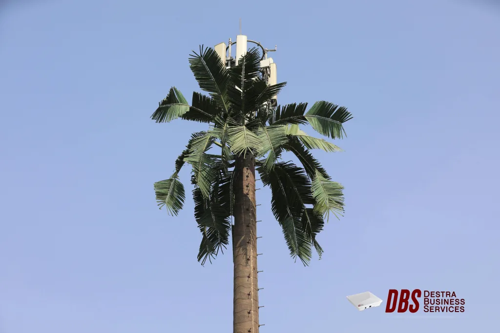 Cellular palm tree - the Mobile Connect 2 uses cellular technology to ensure secure elevator communications